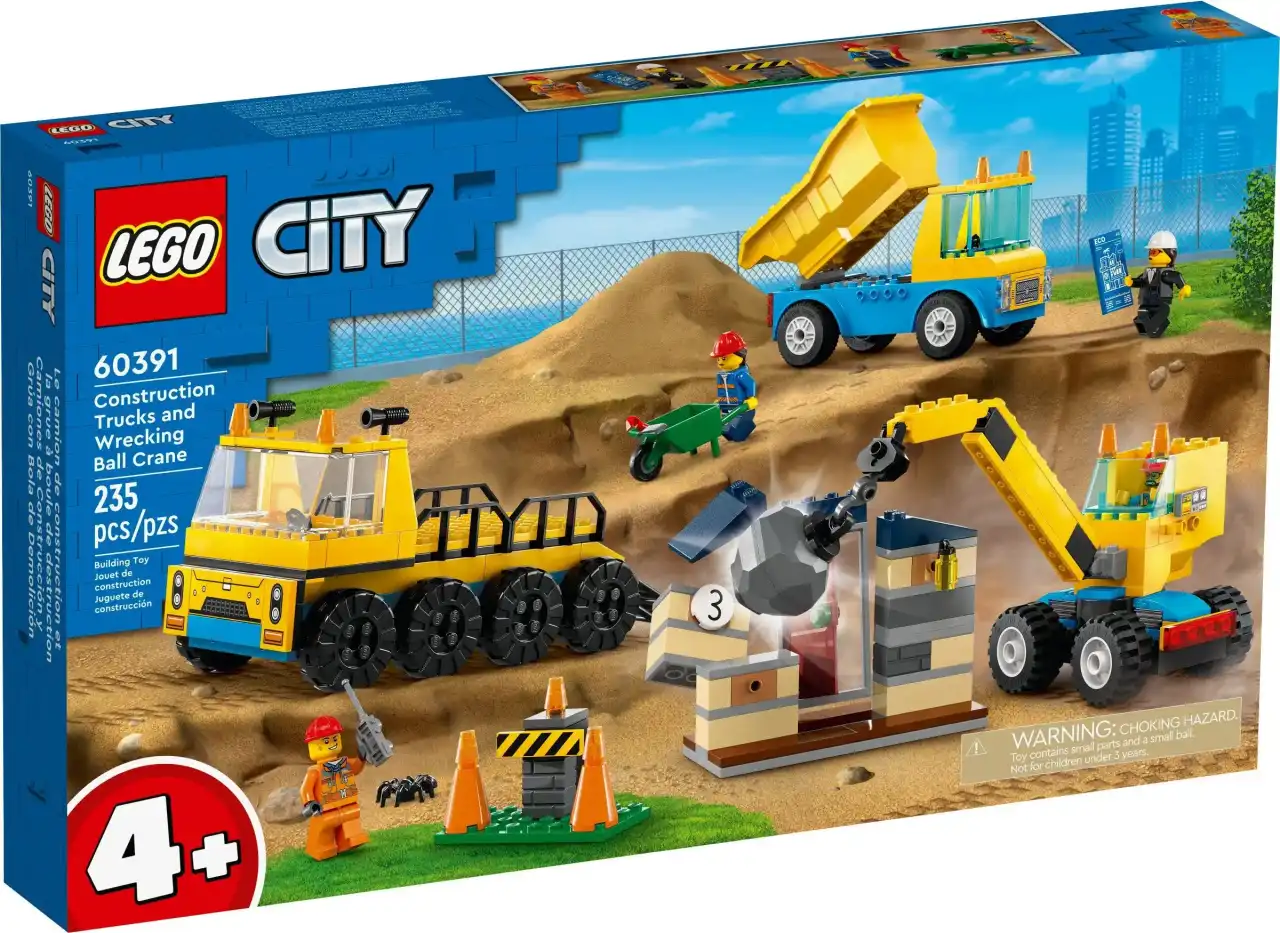 60391 - Construction Trucks and Wrecking Ball Crane