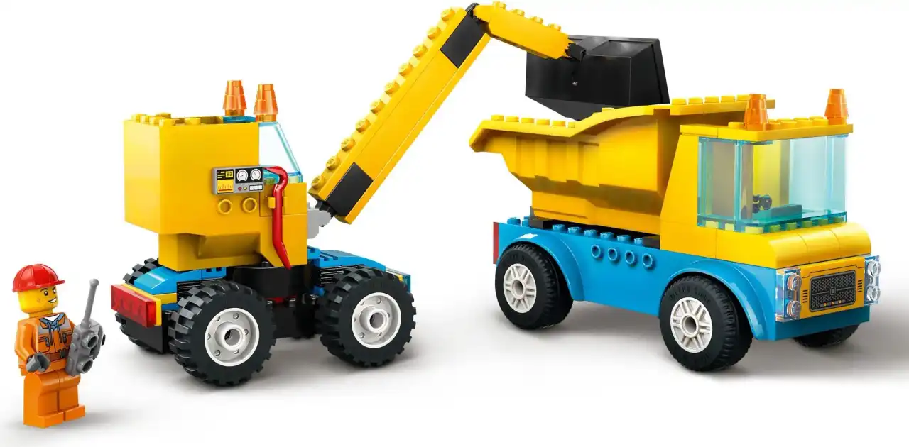 60391 - Construction Trucks and Wrecking Ball Crane