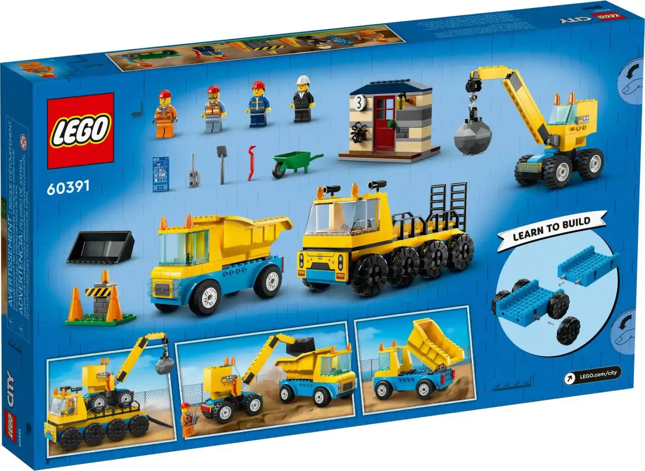 60391 - Construction Trucks and Wrecking Ball Crane