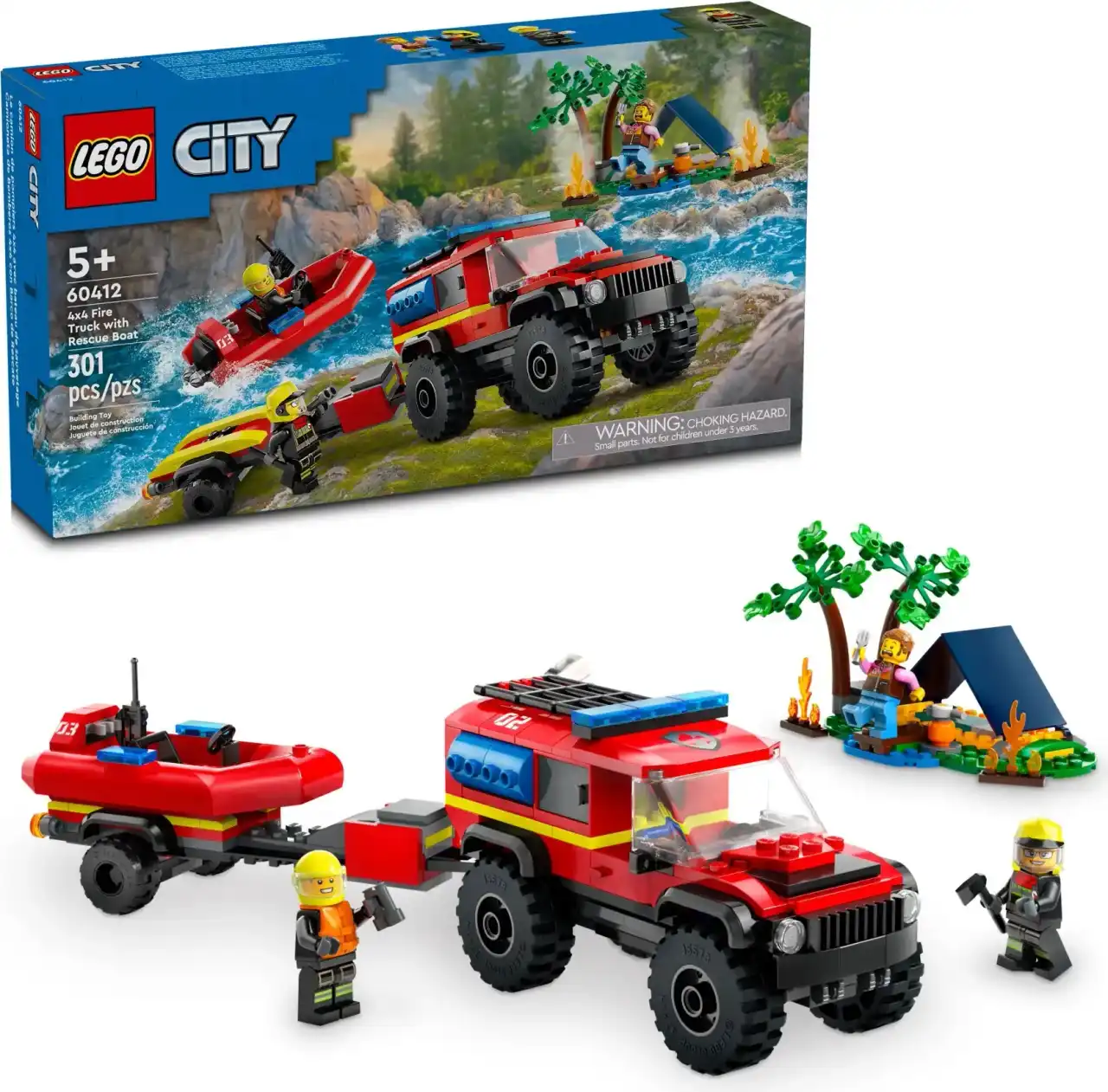 60412 - 4x4 Fire Truck with Rescue Boat