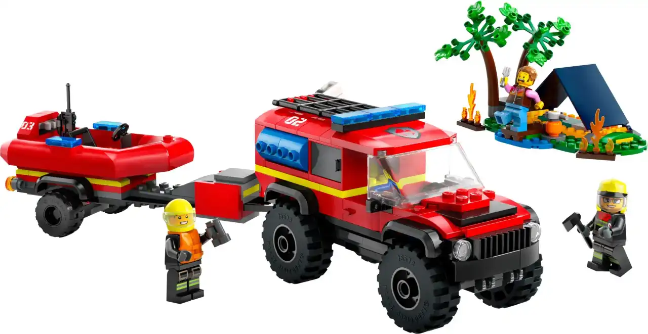 60412 - 4x4 Fire Truck with Rescue Boat